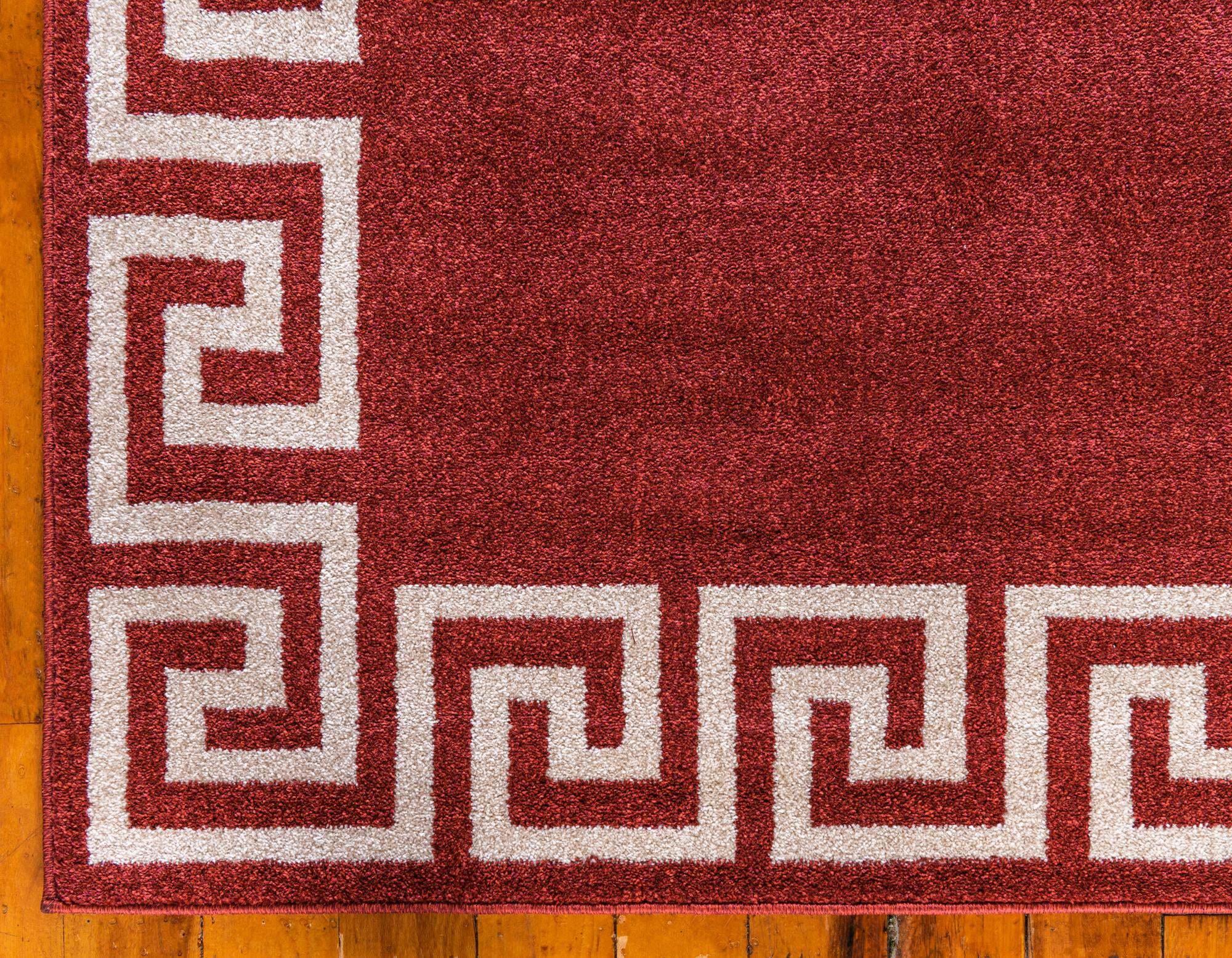 Unique Loom Indoor Rugs - Athens 2' x 6' Runner Rug Burgundy
