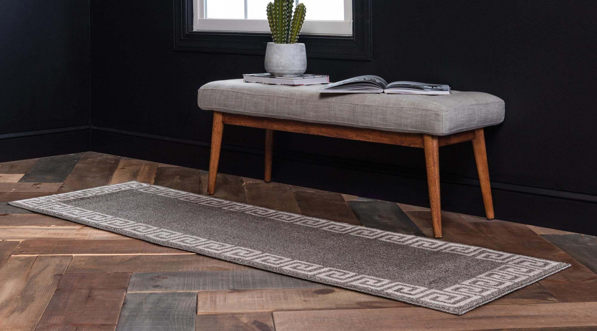 Unique Loom Indoor Rugs - Athens 2' x 6' Runner Rug Gray