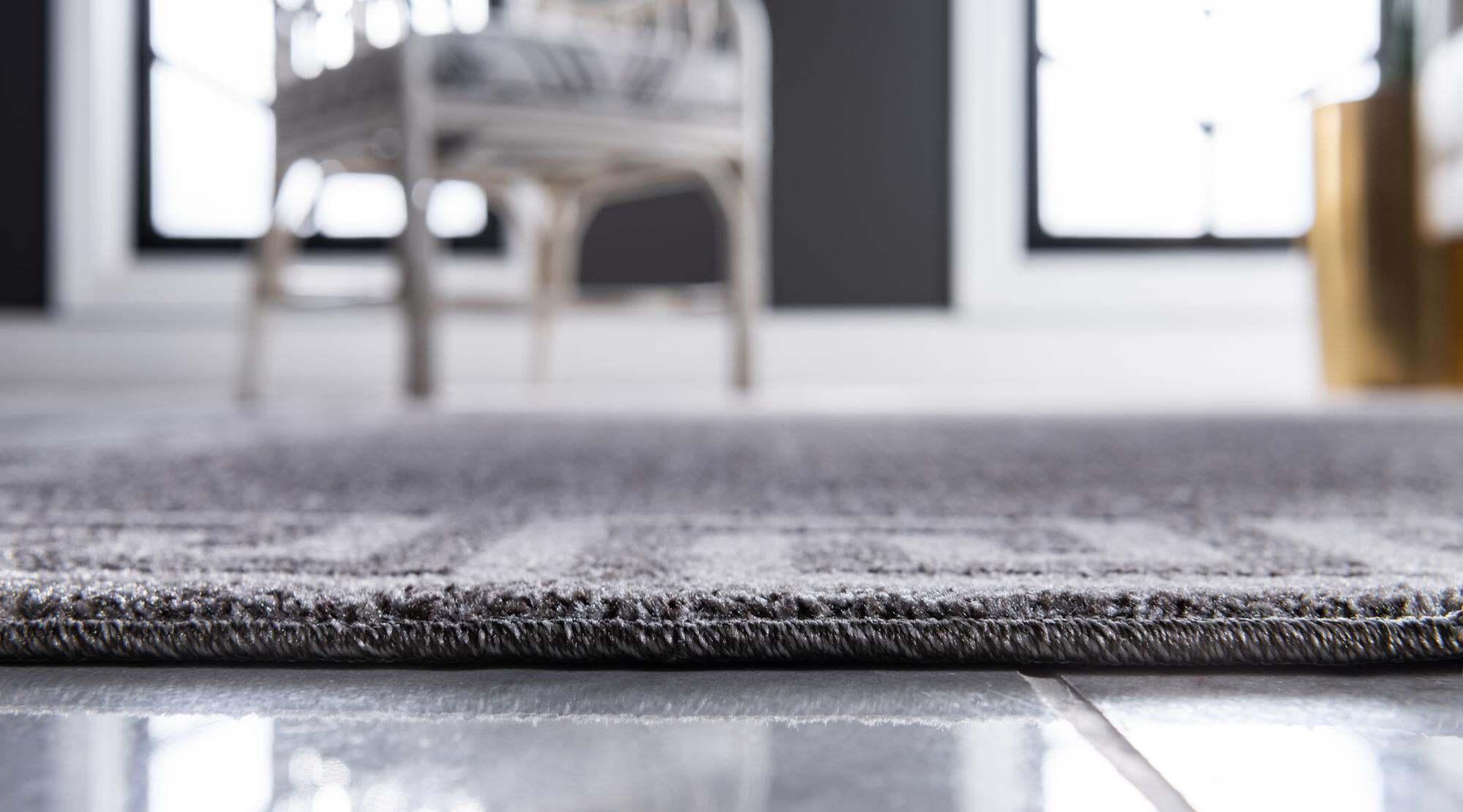 Unique Loom Indoor Rugs - Athens 2' x 6' Runner Rug Gray