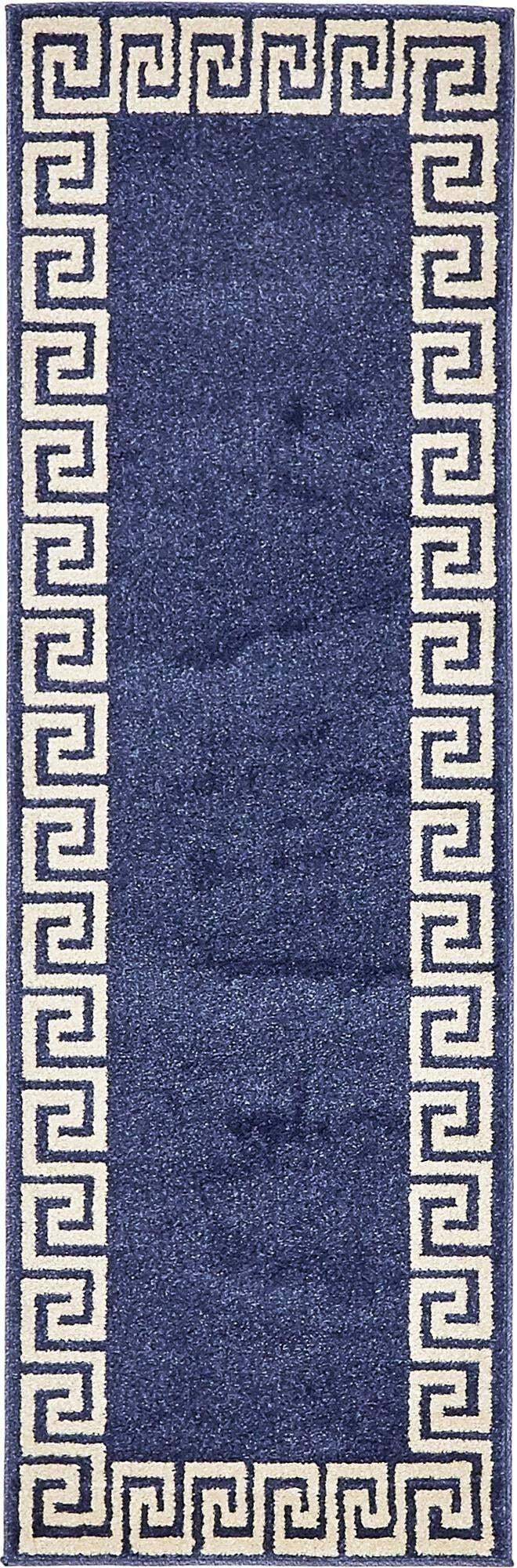 Unique Loom Indoor Rugs - Athens 2' x 6' Runner Rug Navy Blue