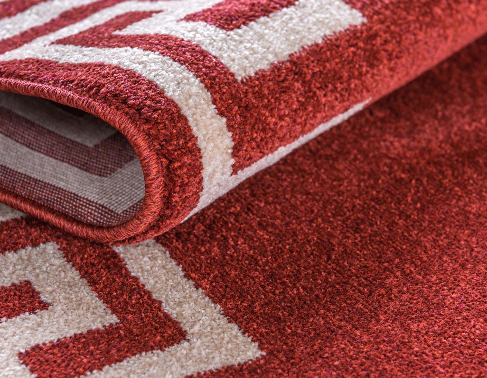 Unique Loom Indoor Rugs - Athens 3' 3 x 5' 3 Rectangle Rug Burgundy