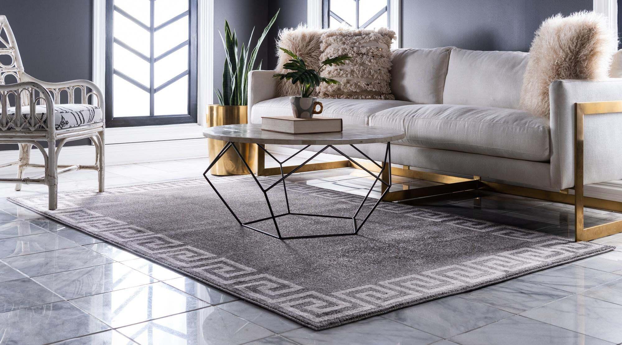 Unique Loom Indoor Rugs - Athens 3' 3 x 5' 3 Rectangle Rug Gray