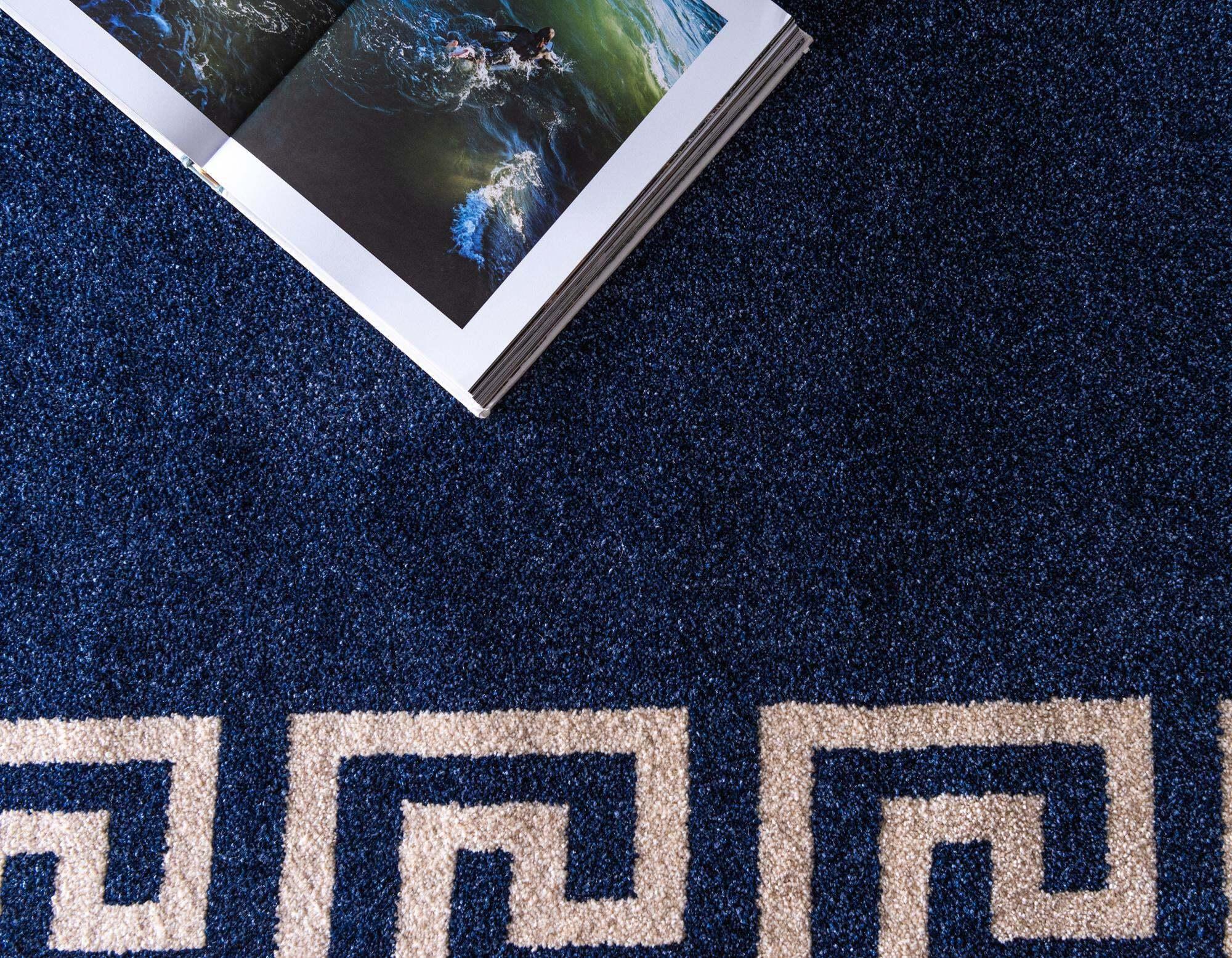 Unique Loom Indoor Rugs - Athens 3' 3 x 5' 3 Rectangle Rug Navy Blue