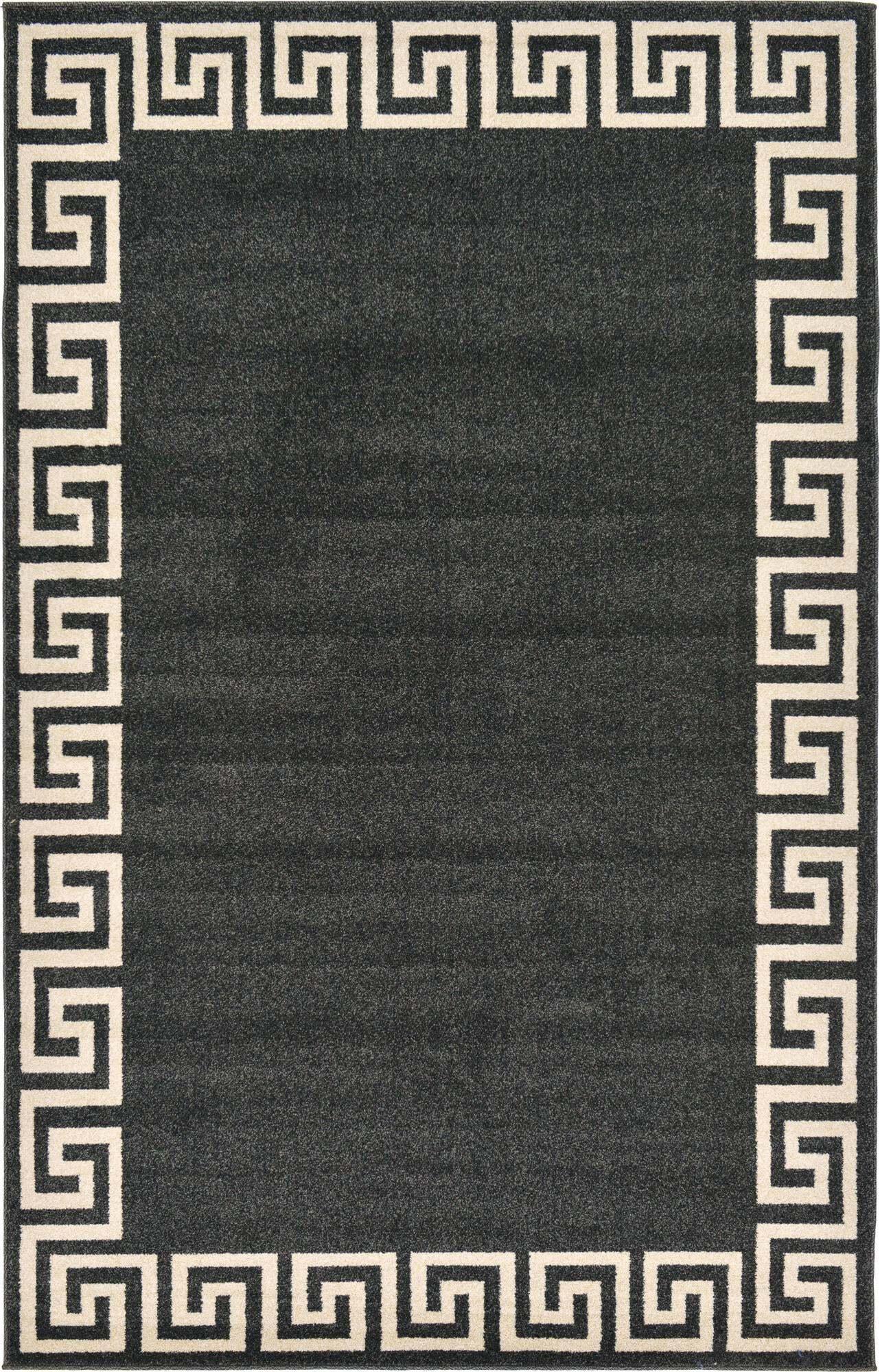 Unique Loom Indoor Rugs - Athens 5' x 8' Rectangle Rug Charcoal