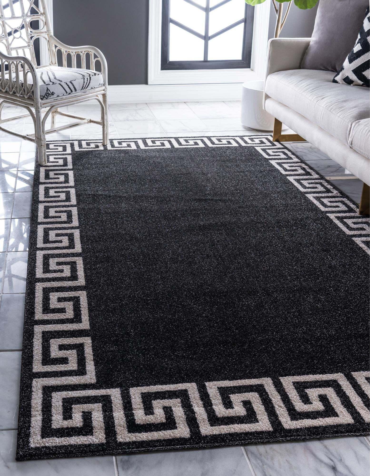 Unique Loom Indoor Rugs - Athens 5' x 8' Rectangle Rug Charcoal