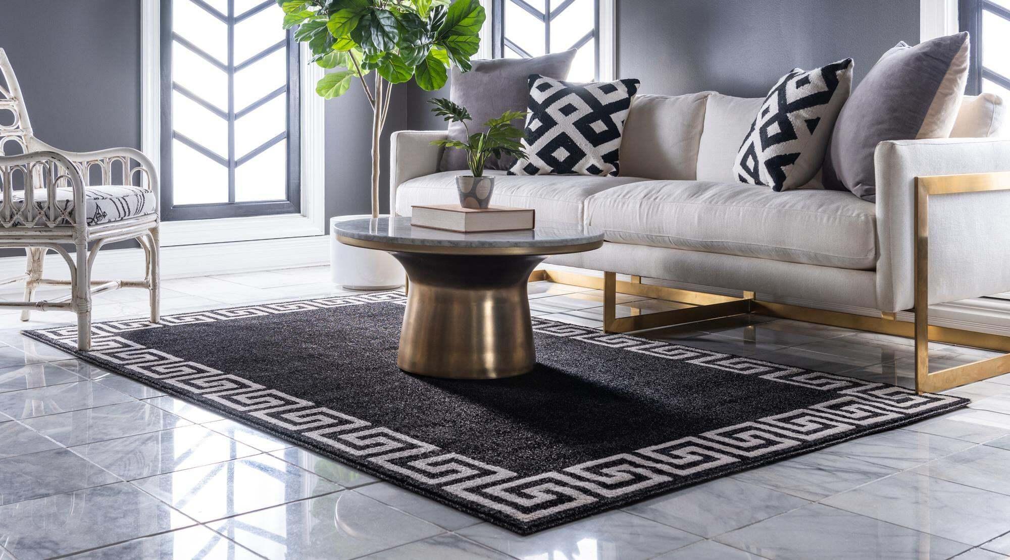 Unique Loom Indoor Rugs - Athens 5' x 8' Rectangle Rug Charcoal