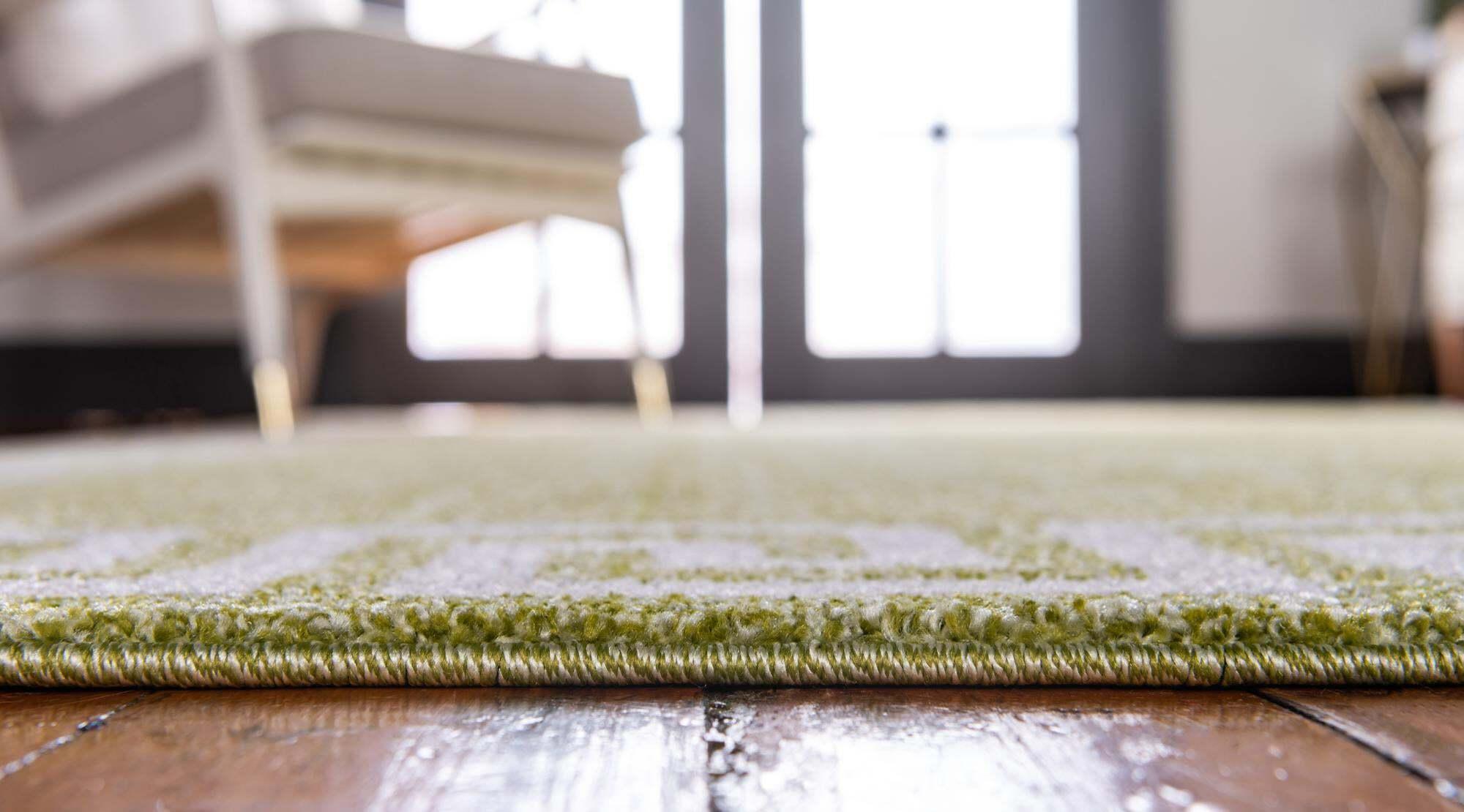 Unique Loom Indoor Rugs - Athens 5' x 8' Rectangle Rug Light Green