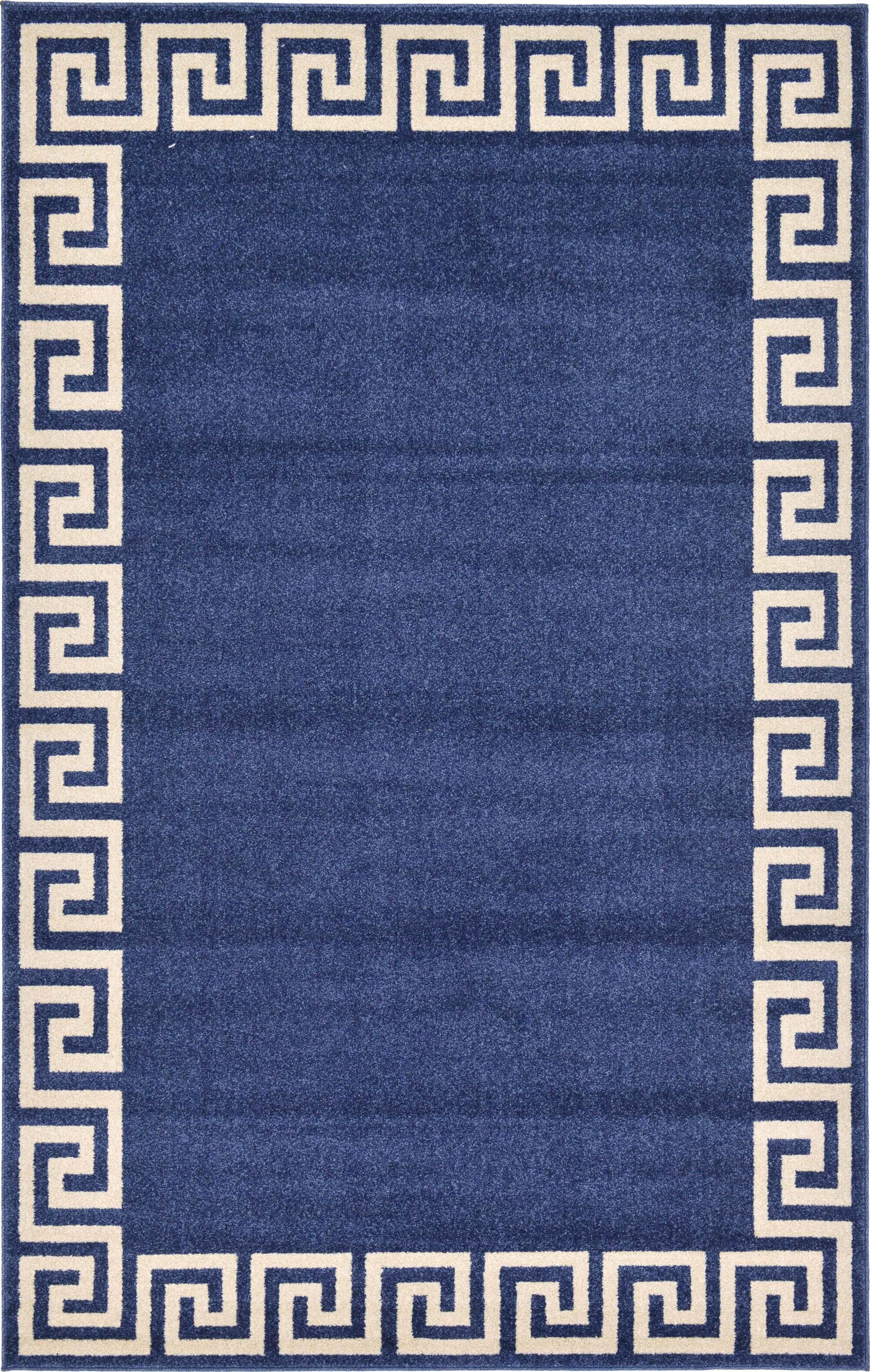 Unique Loom Indoor Rugs - Athens 5' x 8' Rectangle Rug Navy Blue