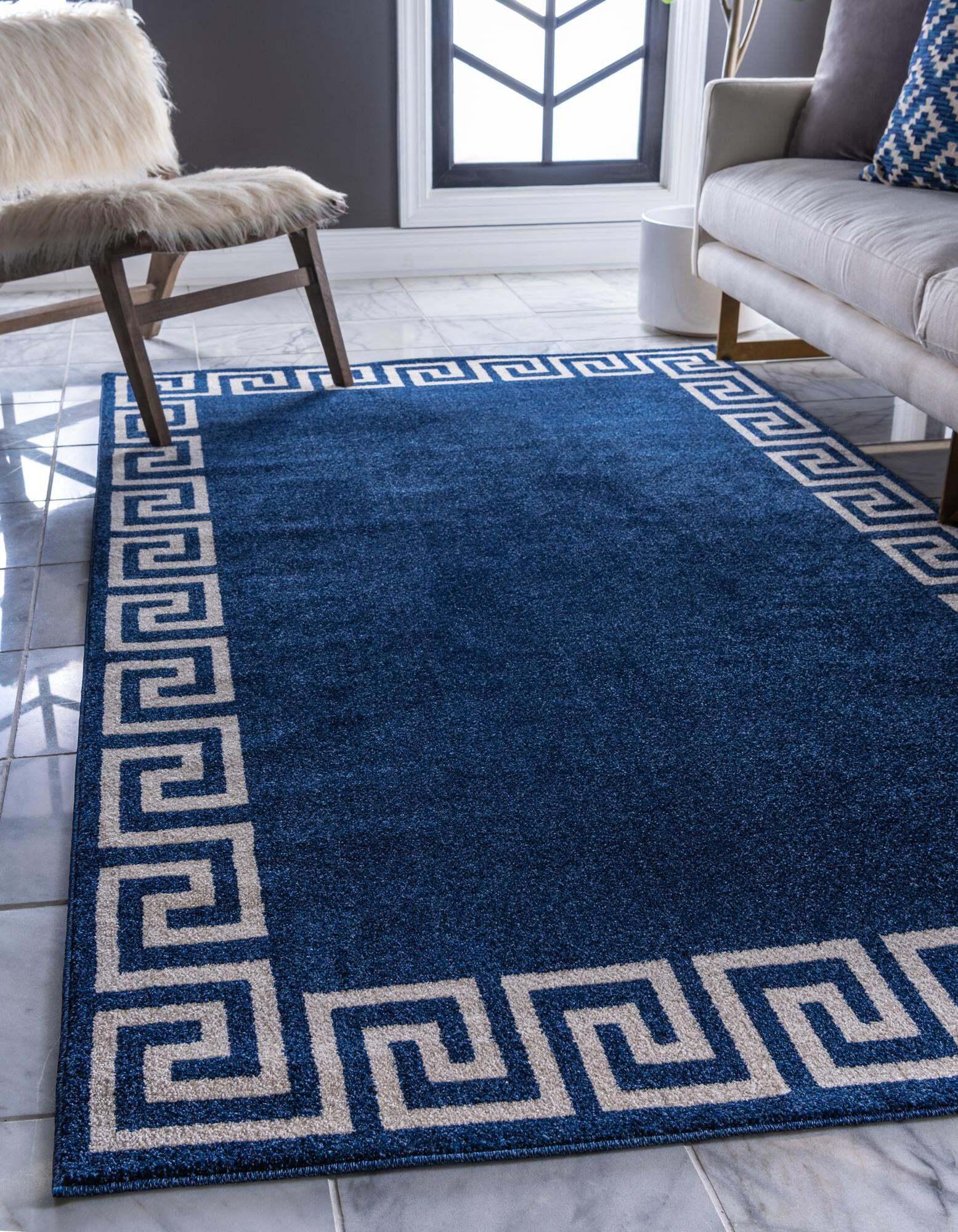 Unique Loom Indoor Rugs - Athens 5' x 8' Rectangle Rug Navy Blue