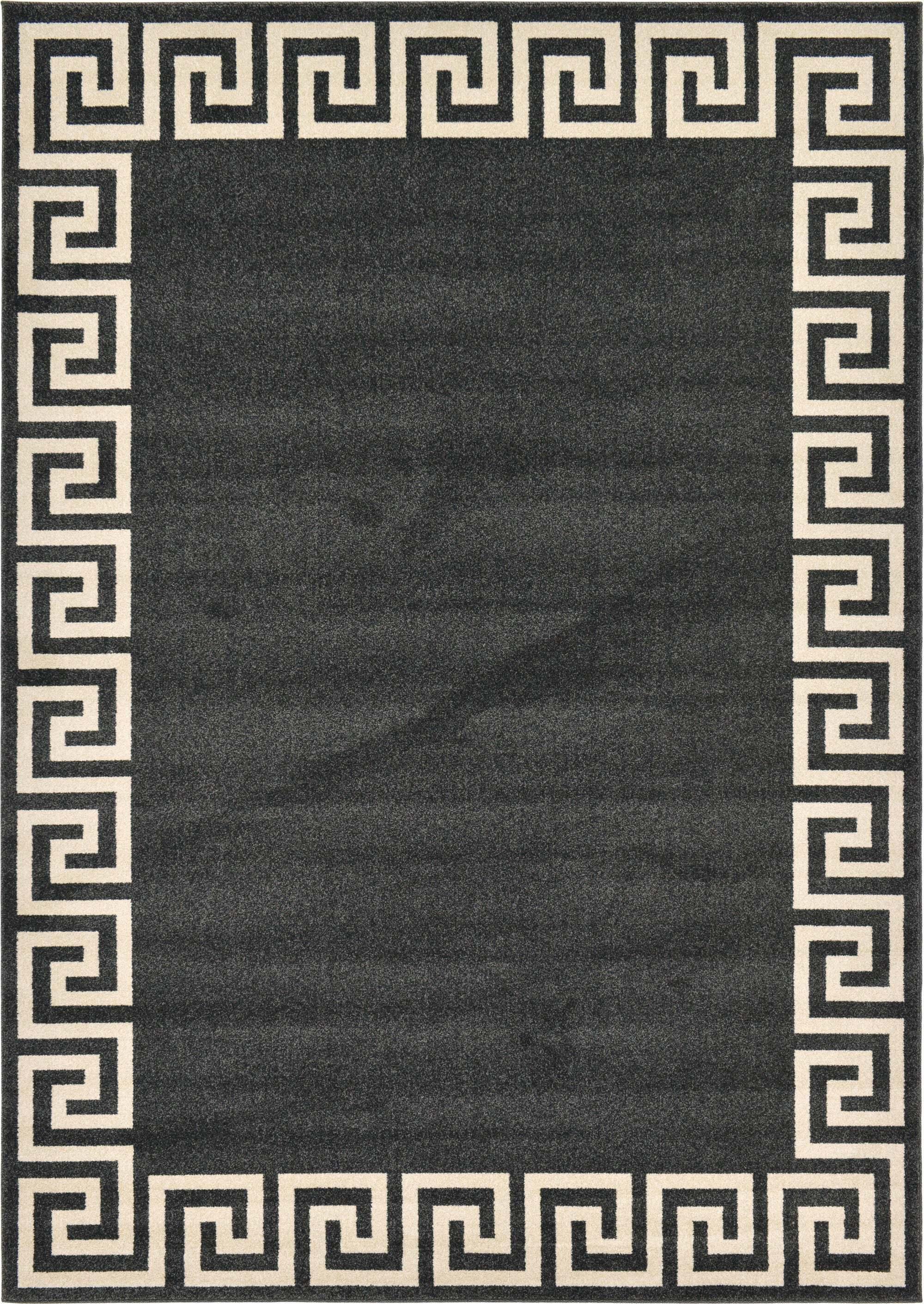 Unique Loom Indoor Rugs - Athens 7' x 10' Rectangle Rug Charcoal