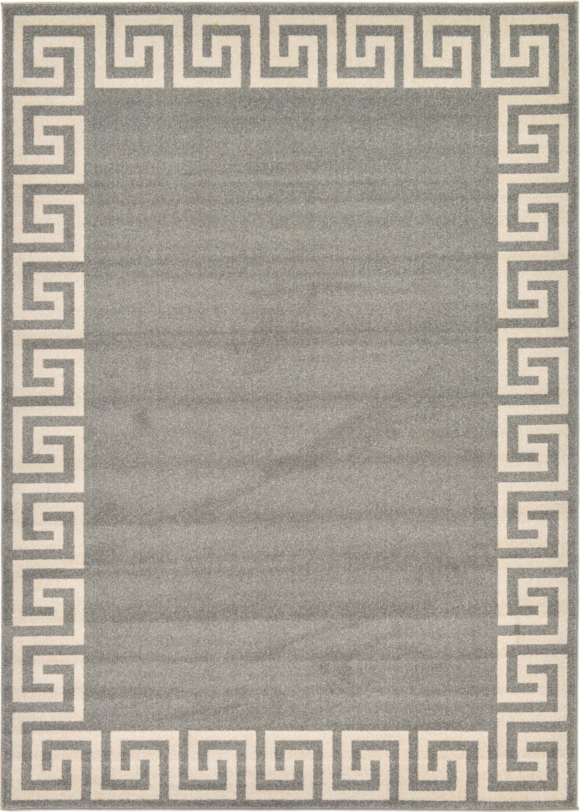 Unique Loom Indoor Rugs - Athens 7' x 10' Rectangle Rug Gray