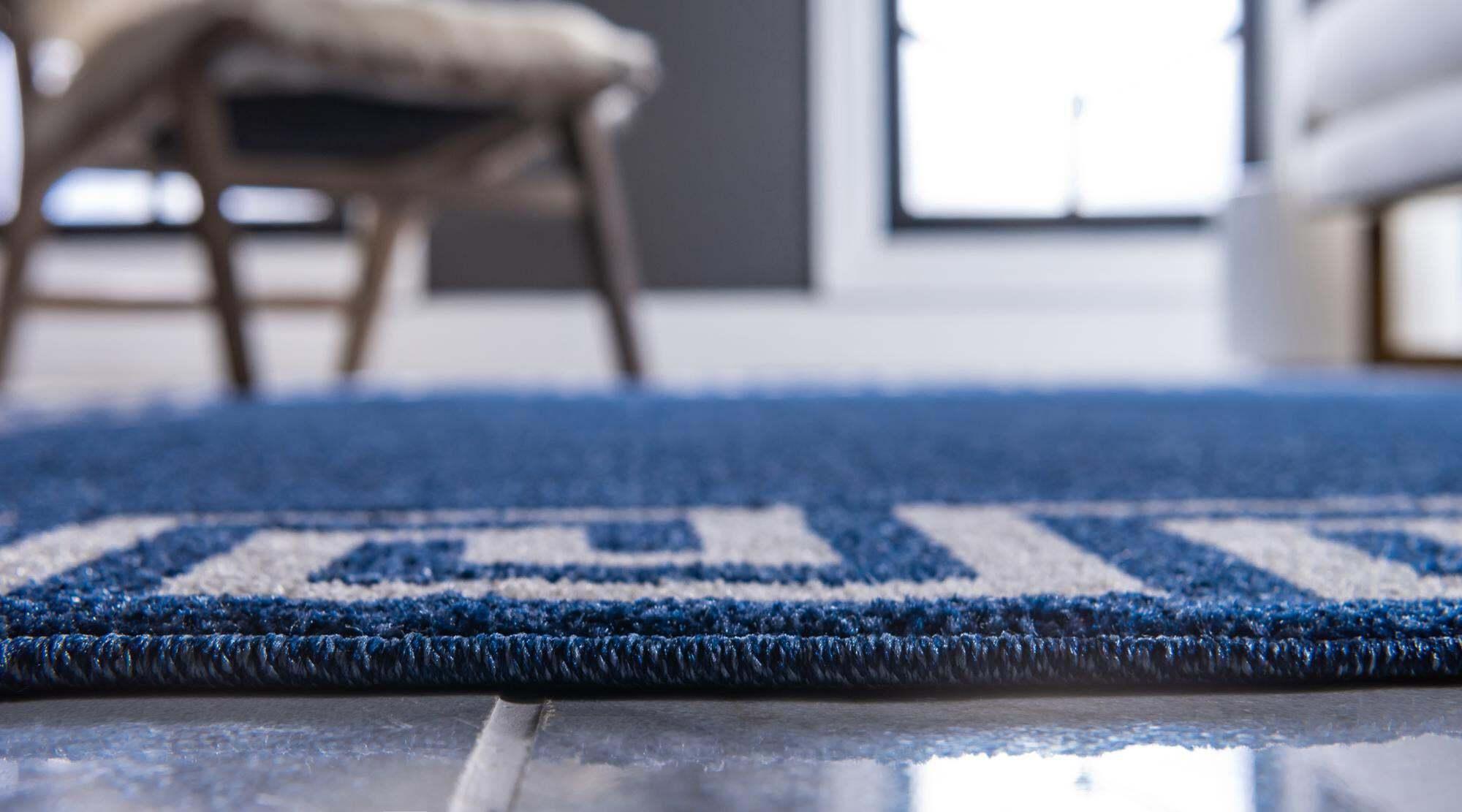 Unique Loom Indoor Rugs - Athens 7' x 10' Rectangle Rug Navy Blue