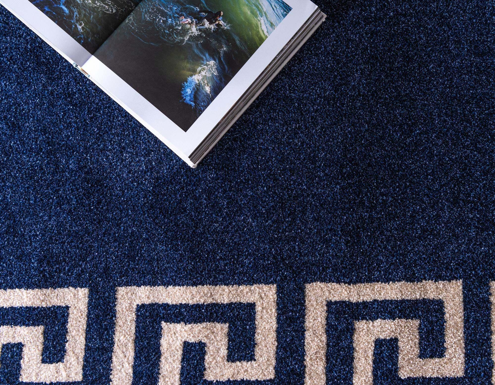Unique Loom Indoor Rugs - Athens 7' x 10' Rectangle Rug Navy Blue