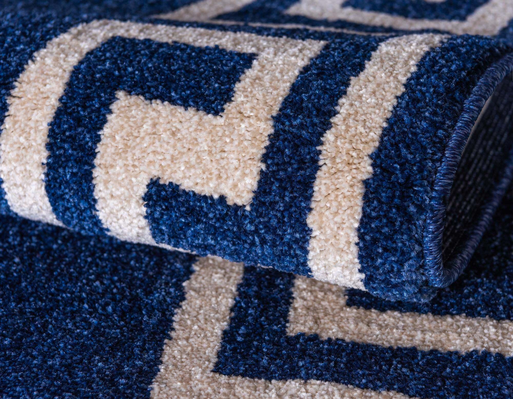 Unique Loom Indoor Rugs - Athens 7' x 10' Rectangle Rug Navy Blue