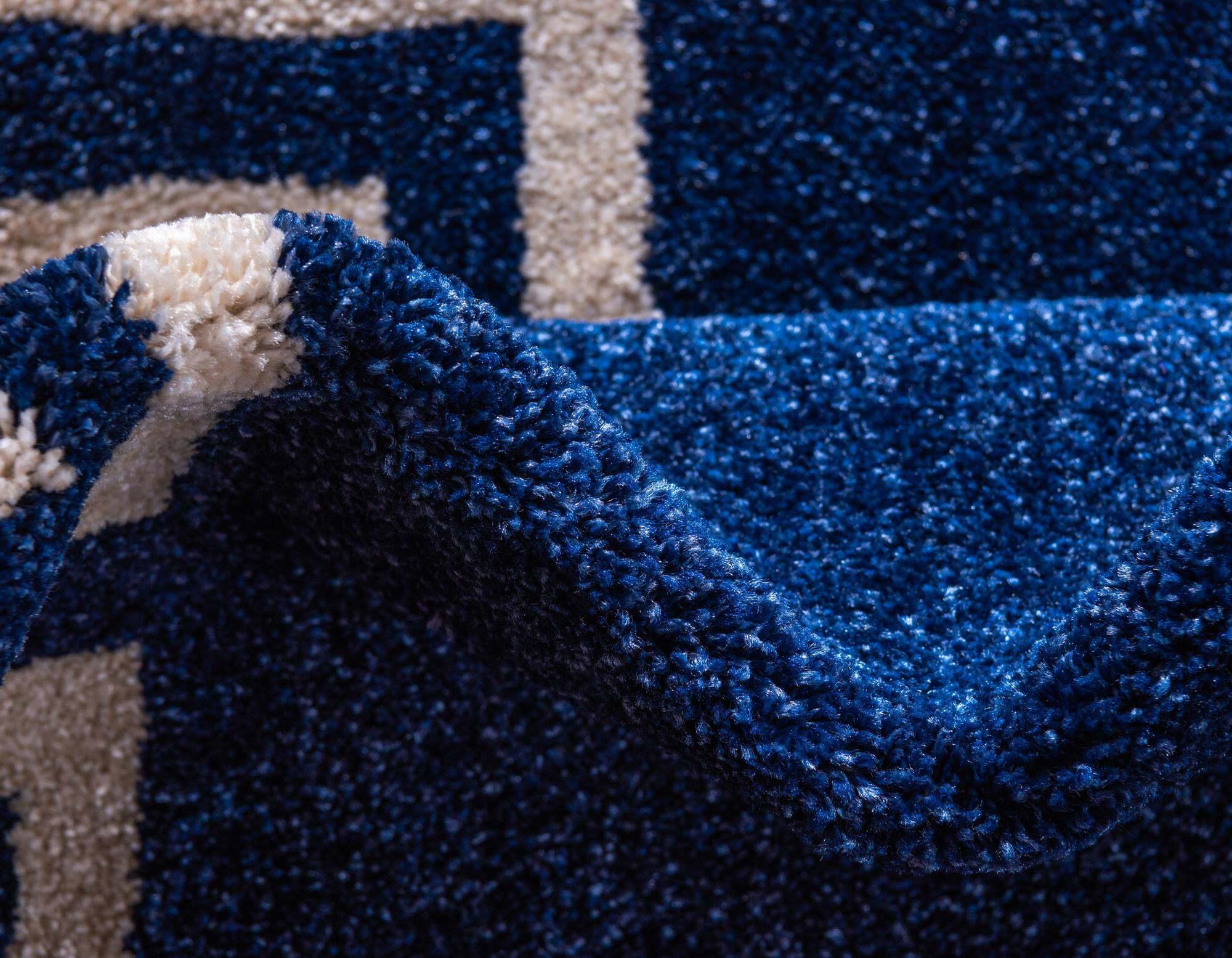 Unique Loom Indoor Rugs - Athens 7' x 10' Rectangle Rug Navy Blue