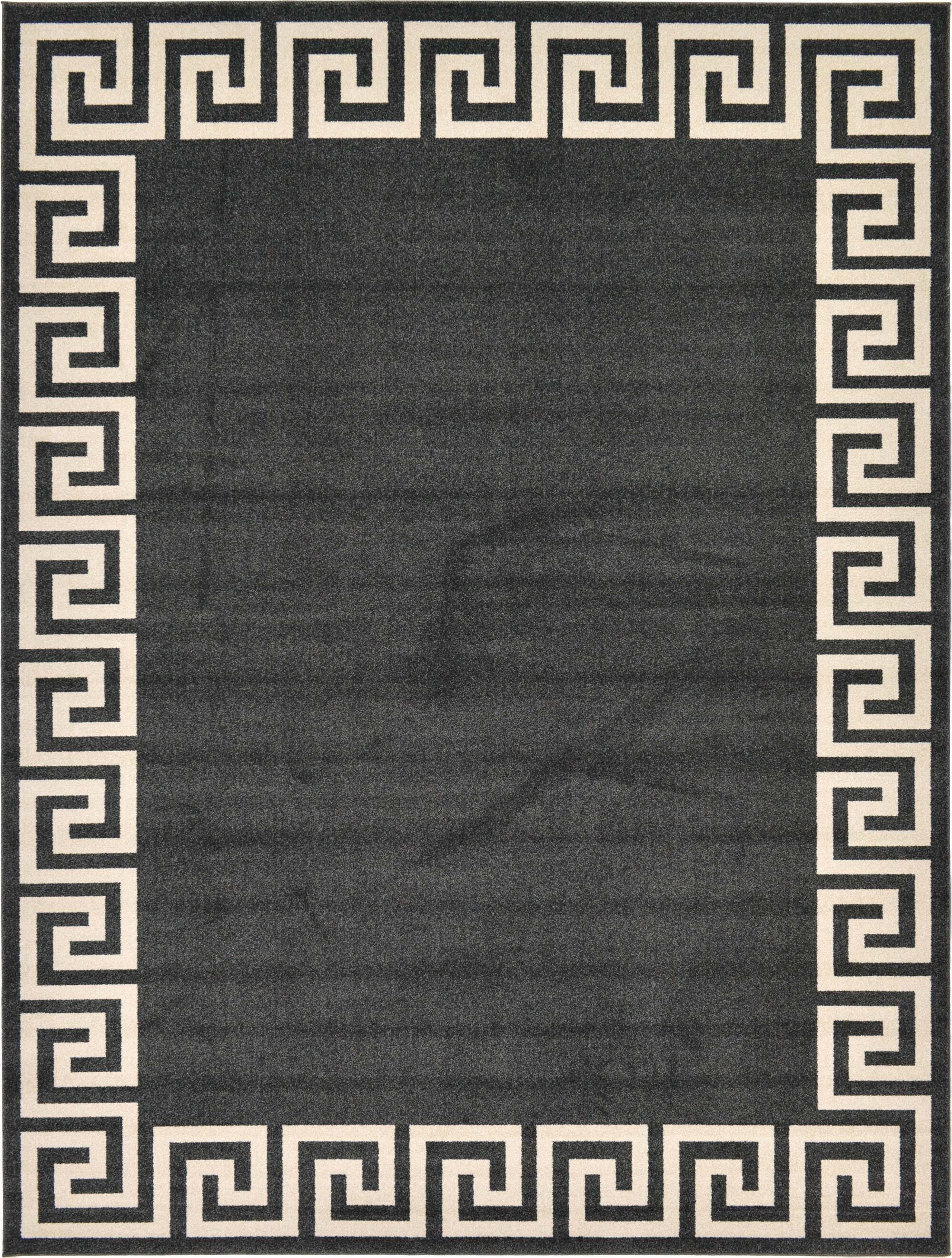 Unique Loom Indoor Rugs - Athens 9' x 12' Rectangle Rug Charcoal