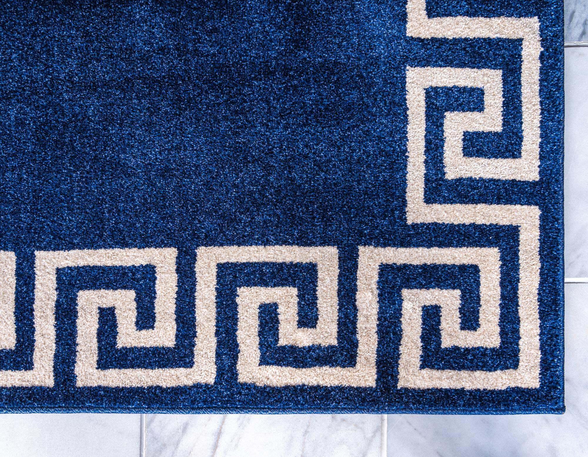 Unique Loom Indoor Rugs - Athens 9' x 12' Rectangle Rug Navy Blue