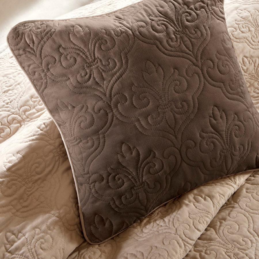 Olliix.com Comforters & Blankets - Attingham Full/Queen 7 Piece Reversible Coverlet Set Beige