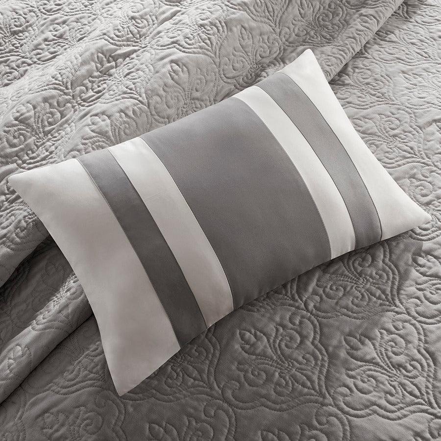 Olliix.com Comforters & Blankets - Attingham King/California King 7 Piece Reversible Coverlet Set Black