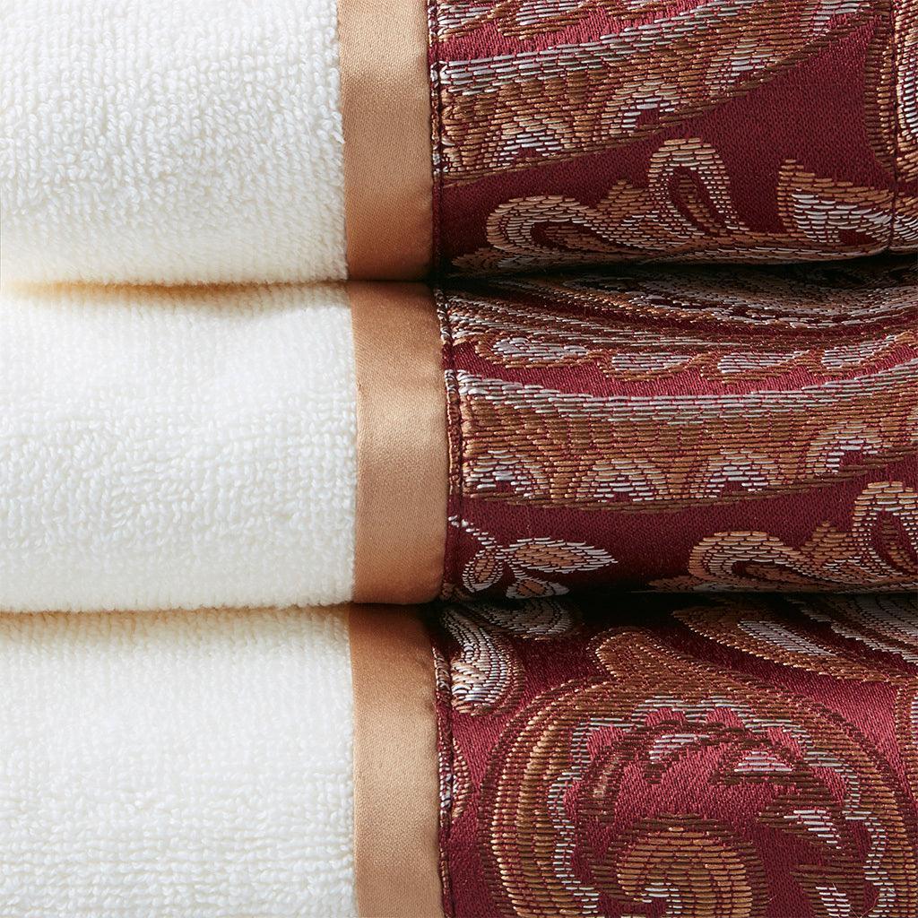 Serene Traditional 100% Cotton Embroidered Jacquard 6Pcs Towel Set