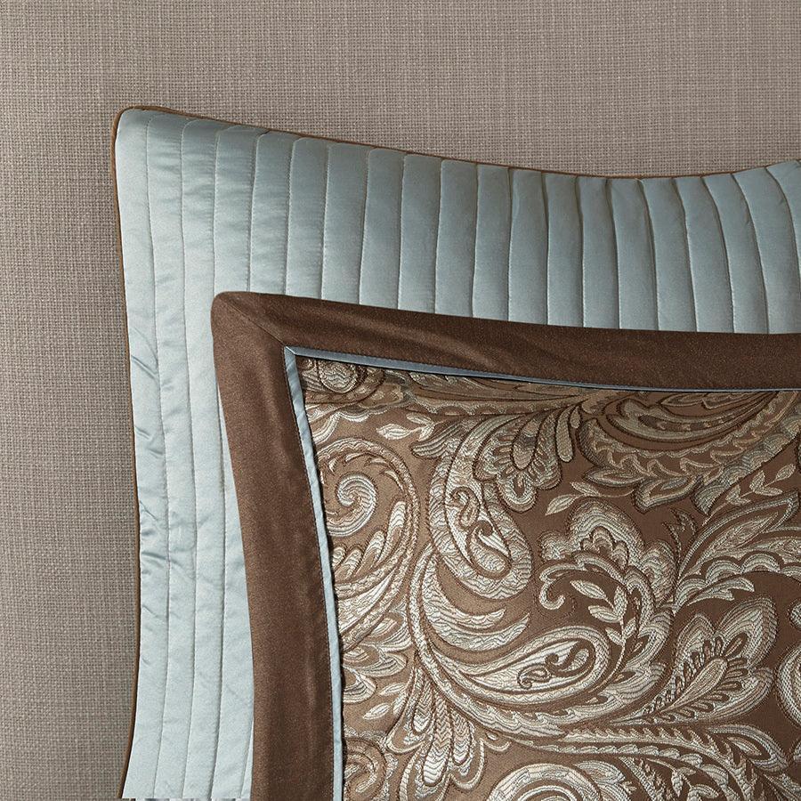 Olliix.com Comforters & Blankets - Aubrey Queen 12 Piece Complete Bed Set Blue