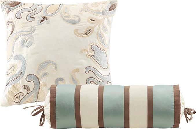 Olliix.com Comforters & Blankets - Aubrey Queen 12 Piece Complete Bed Set Blue