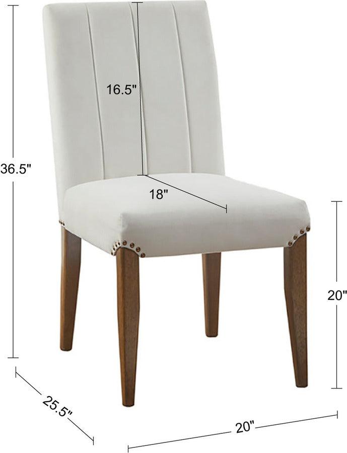 Olliix.com Dining Chairs - Audrey Channel Tufting Dining Chair Cream (Set of 2)