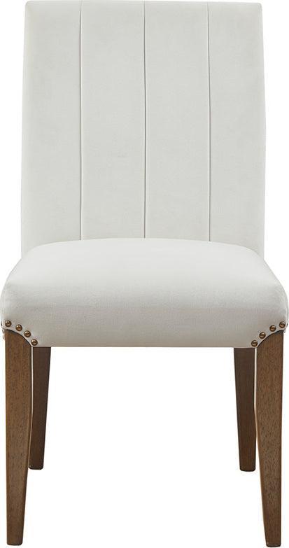 Olliix.com Dining Chairs - Audrey Channel Tufting Dining Chair Cream (Set of 2)