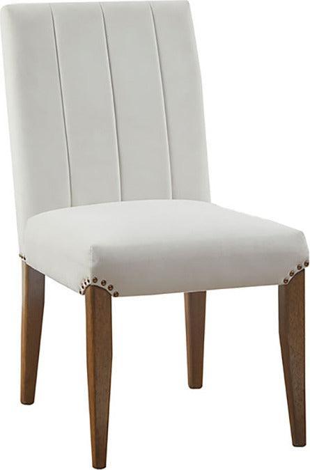 Olliix.com Dining Chairs - Audrey Channel Tufting Dining Chair Cream (Set of 2)