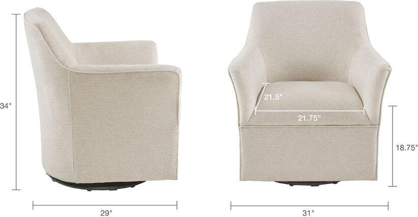 Olliix.com Accent Chairs - Augustine Swivel Glider Chair Cream