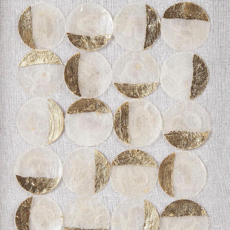 Olliix.com Wall Art - Aurelian Emblem Framed Capiz Shadowbox 2 Piece Set Natural & Gold