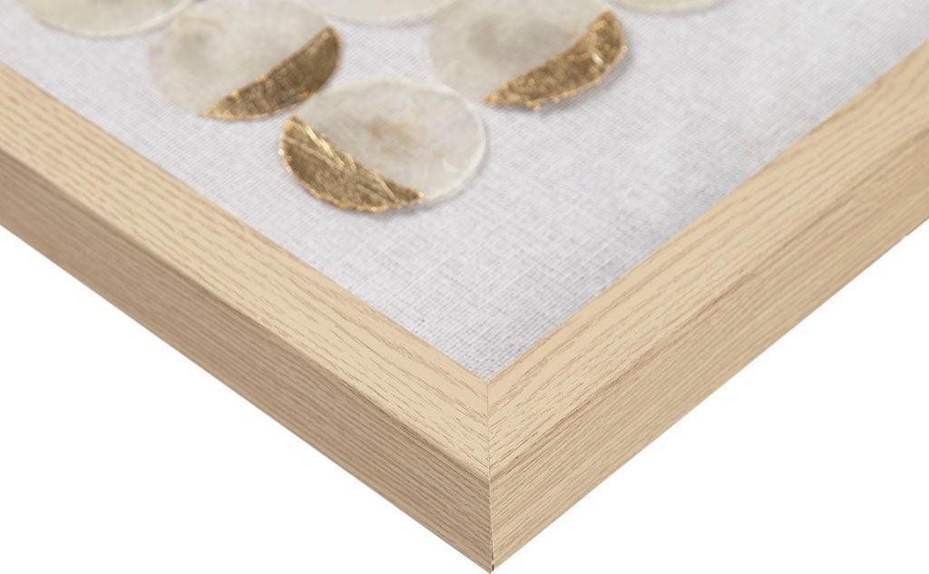 Olliix.com Wall Art - Aurelian Emblem Framed Capiz Shadowbox 2 Piece Set Natural & Gold