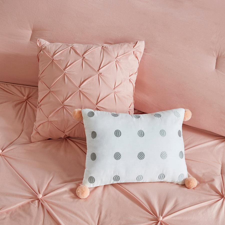 Olliix.com Comforters & Blankets - Aurora Casual Cotton Reversible Comforter Set Blush Twin