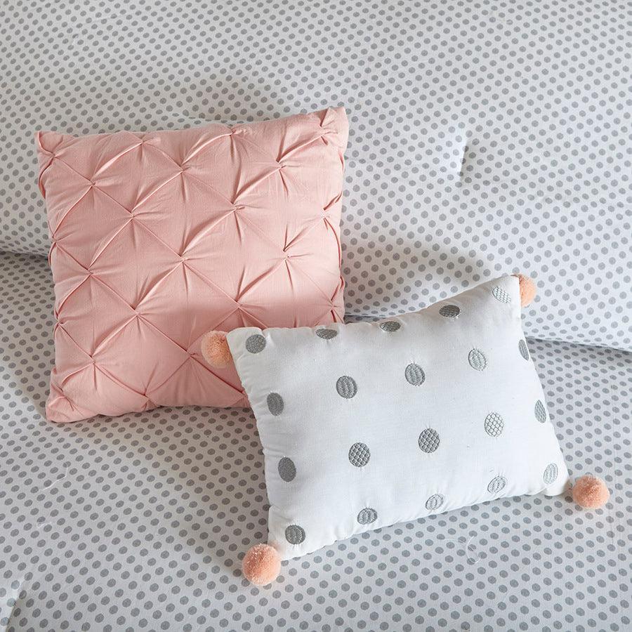 Olliix.com Comforters & Blankets - Aurora Casual Cotton Reversible Comforter Set Blush Twin