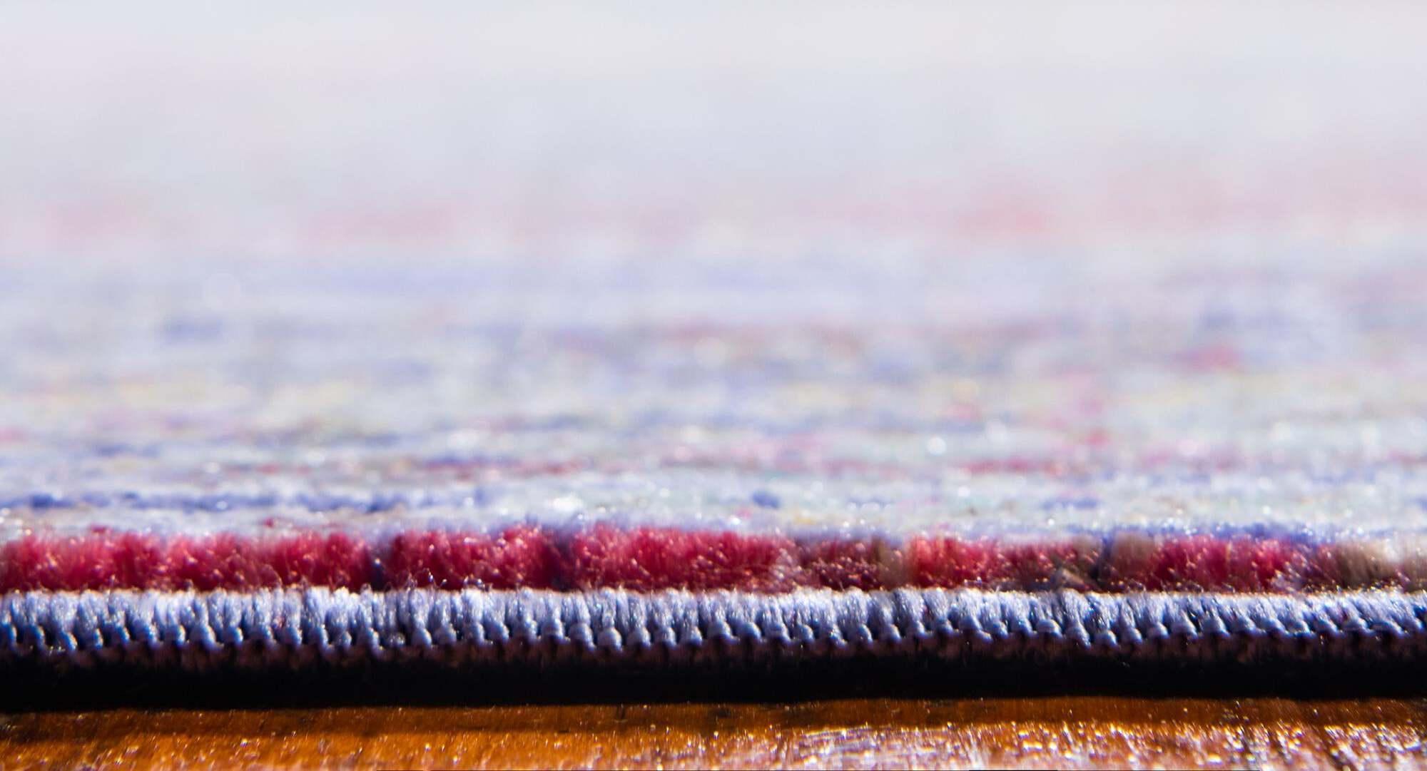 Unique Loom Indoor Rugs - Austin Abstract 10 Ft Runner Violet & Ivory