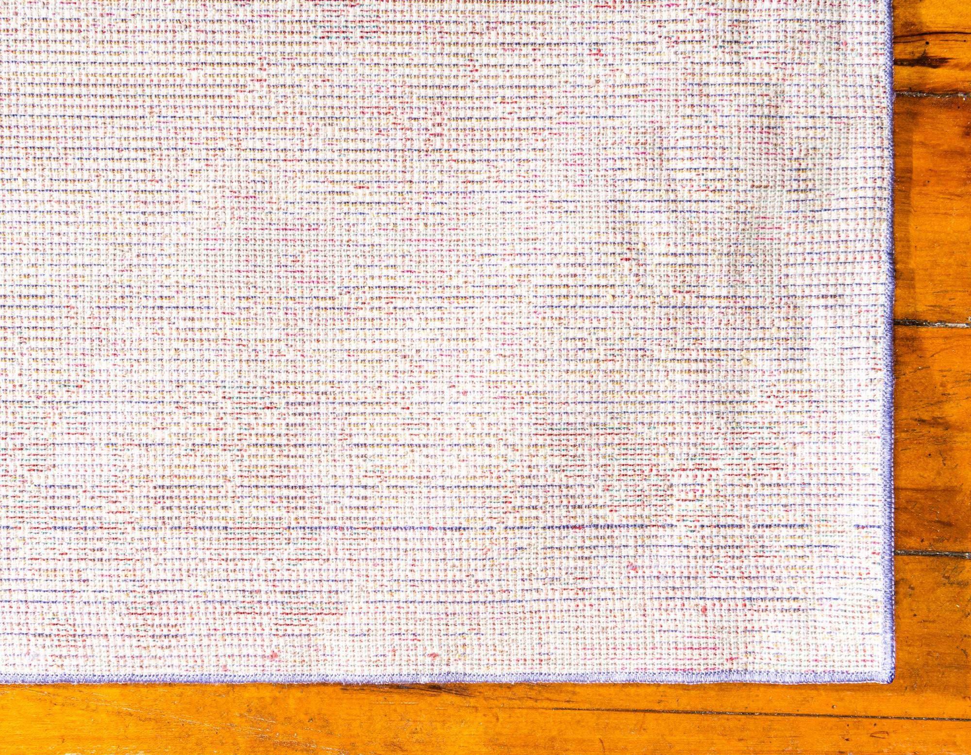 Unique Loom Indoor Rugs - Austin Abstract 10 Ft Runner Violet & Ivory