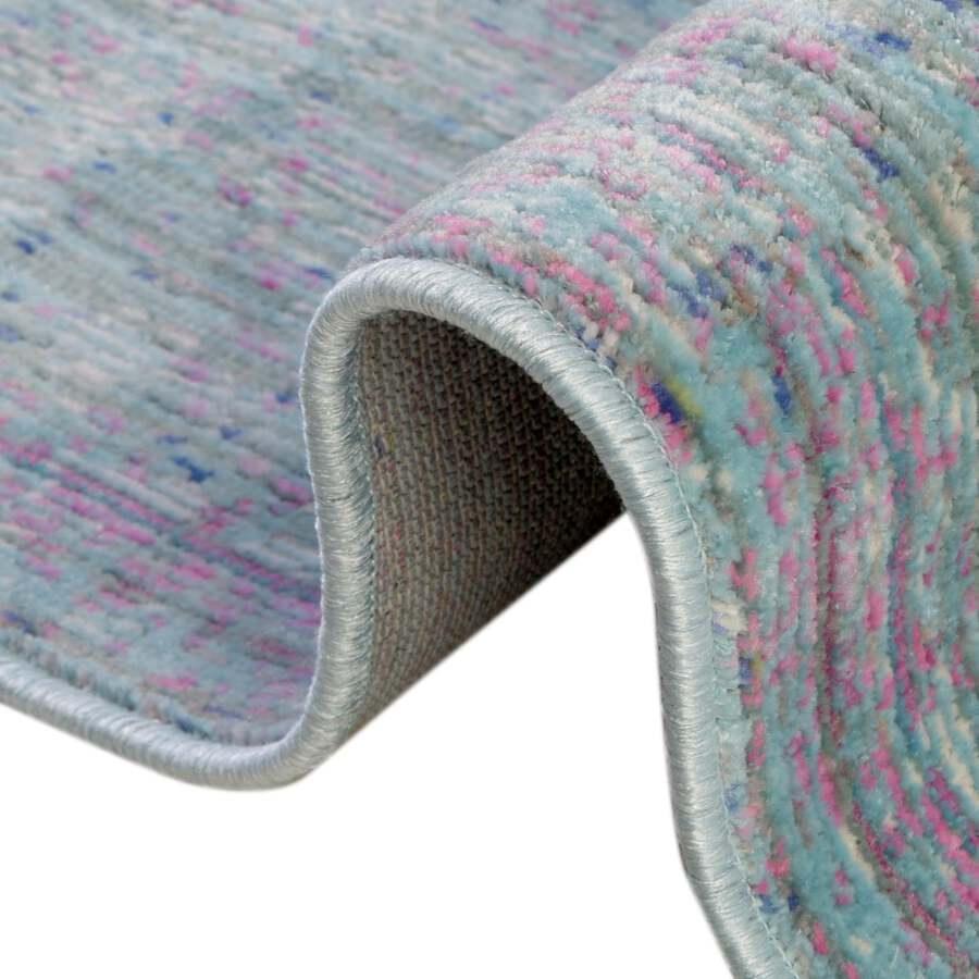 Unique Loom Indoor Rugs - Austin Abstract 10x13 Light Blue & Pink