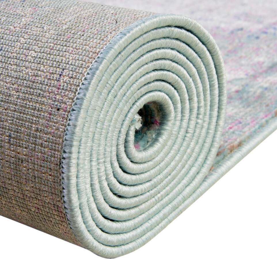 Unique Loom Indoor Rugs - Austin Abstract 10x13 Light Blue & Pink