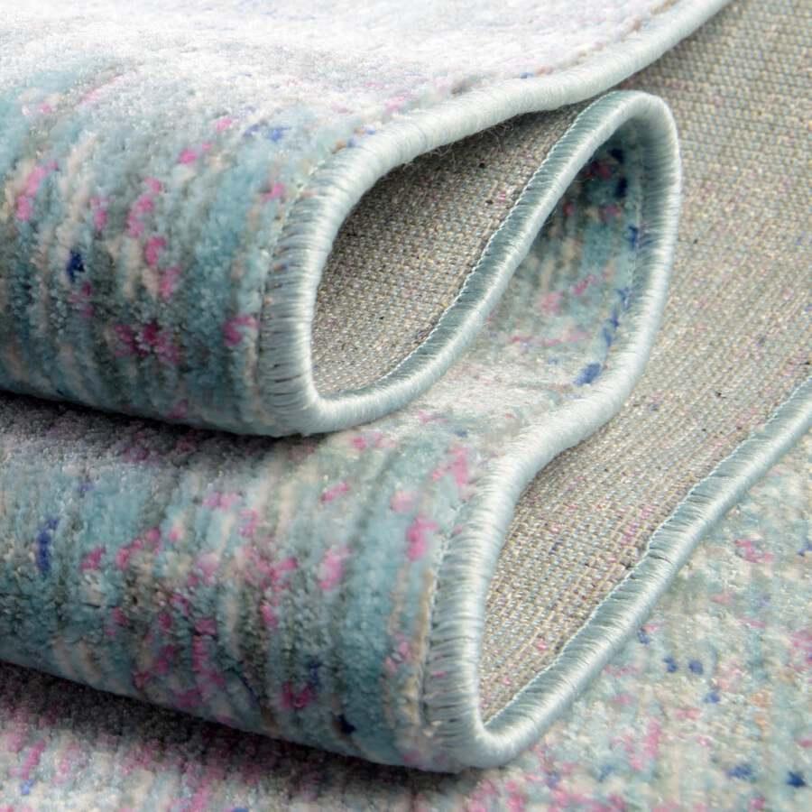 Unique Loom Indoor Rugs - Austin Abstract 10x13 Light Blue & Pink