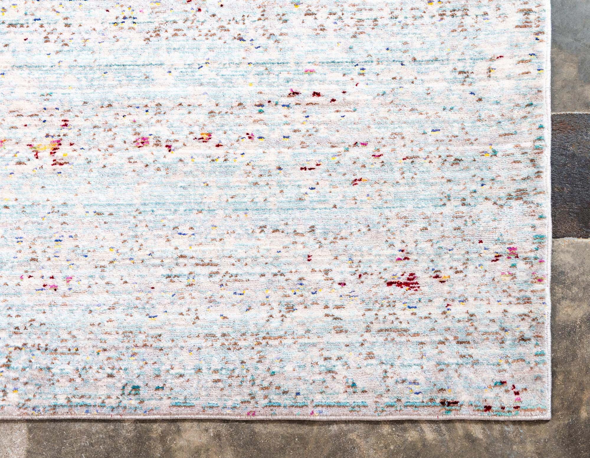 Unique Loom Indoor Rugs - Austin Abstract 7x10 Rectangular Rug Gray & Ivory