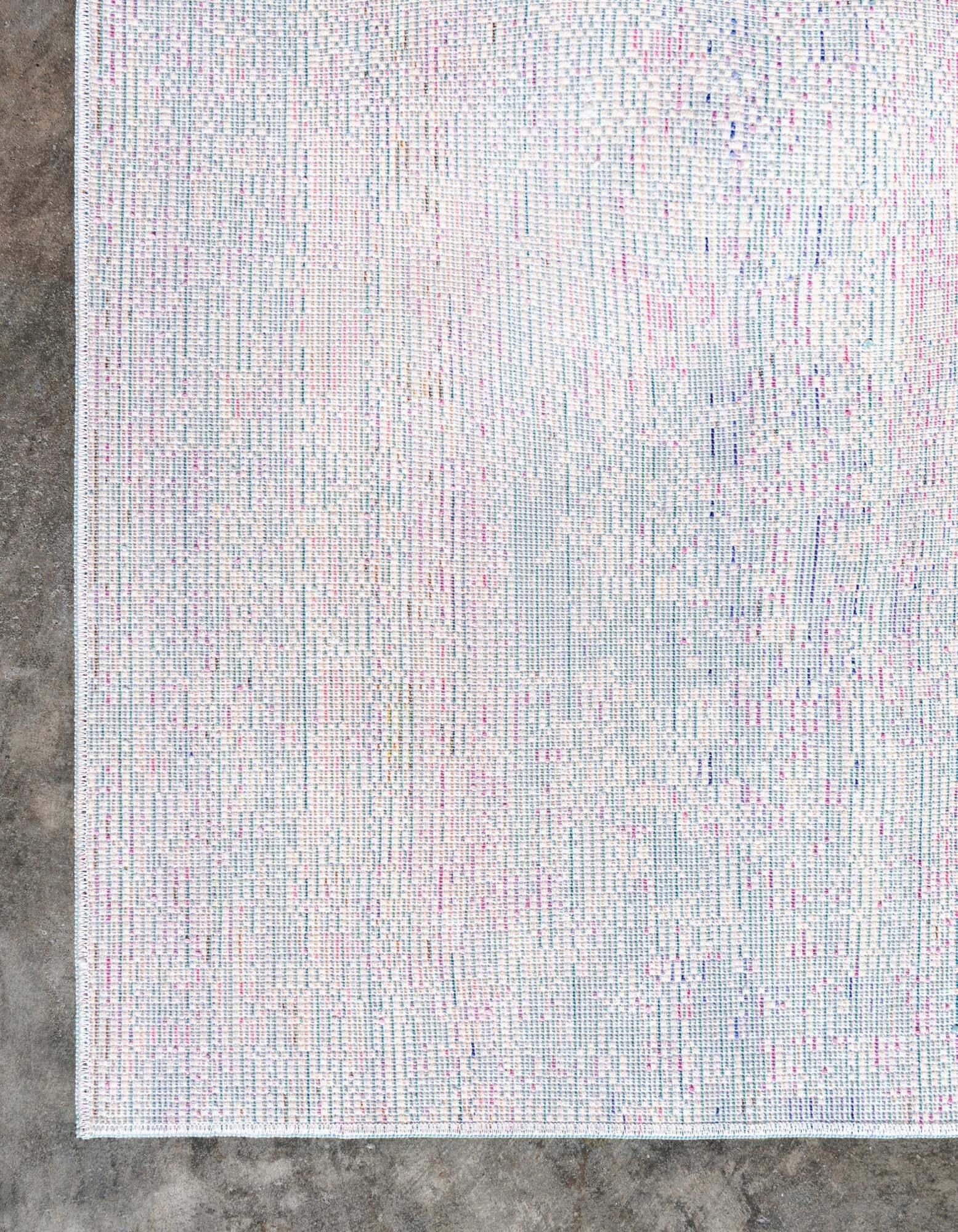 Unique Loom Indoor Rugs - Austin Abstract 8 Ft Square Rug Light Blue & Pink
