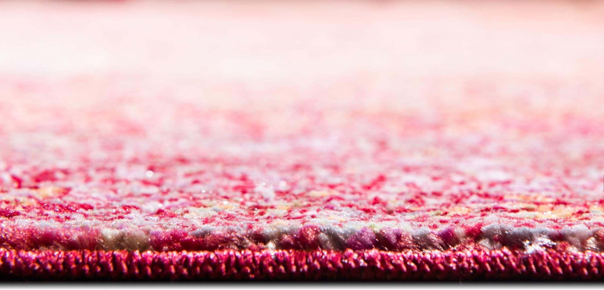 Unique Loom Indoor Rugs - Austin Abstract 8 Ft Square Rug Pink & Beige