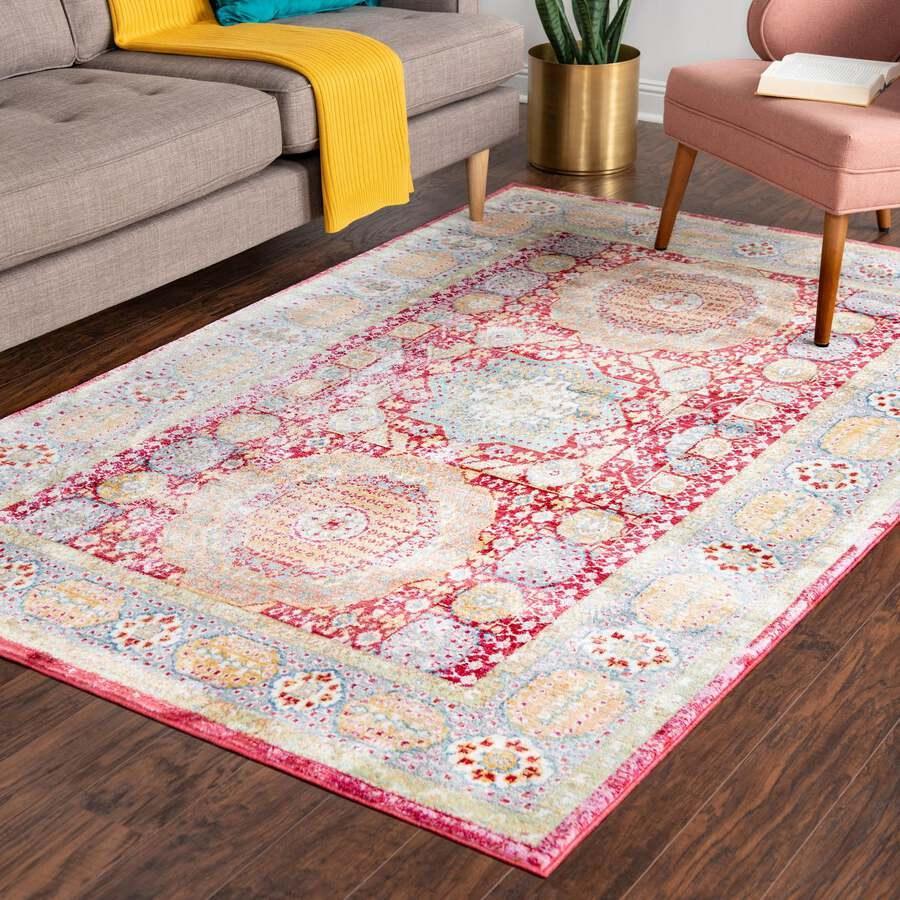 Unique Loom Indoor Rugs - Austin Bohemian 10x13 Rectangular Rug Red