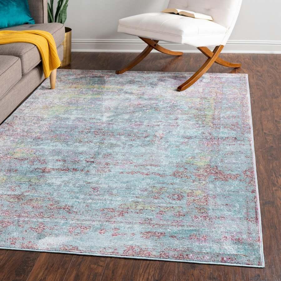 Unique Loom Indoor Rugs - Austin Bohemian 9x12 Rectangular Rug Blue