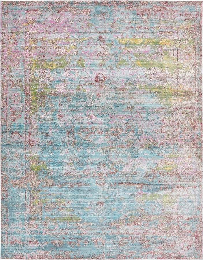 Unique Loom Indoor Rugs - Austin Bohemian 9x12 Rectangular Rug Blue