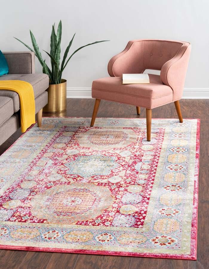 Unique Loom Indoor Rugs - Austin Bohemian 9x12 Rectangular Rug Red
