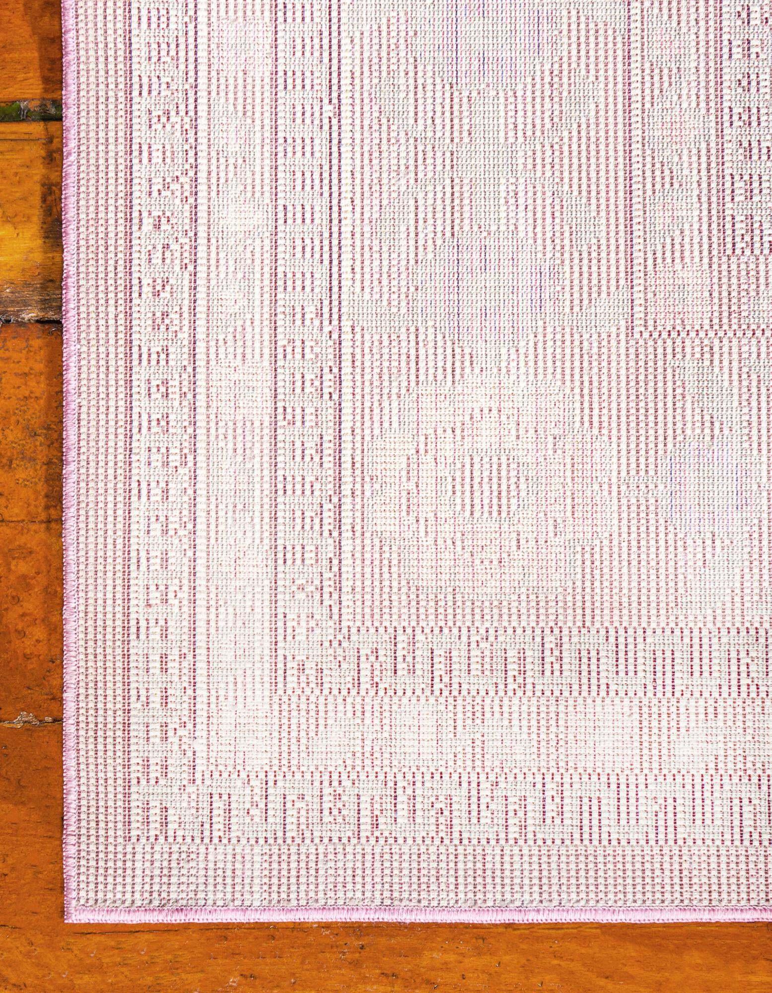Unique Loom Indoor Rugs - Austin Floral 8 Ft Square Rug Pink & Beige