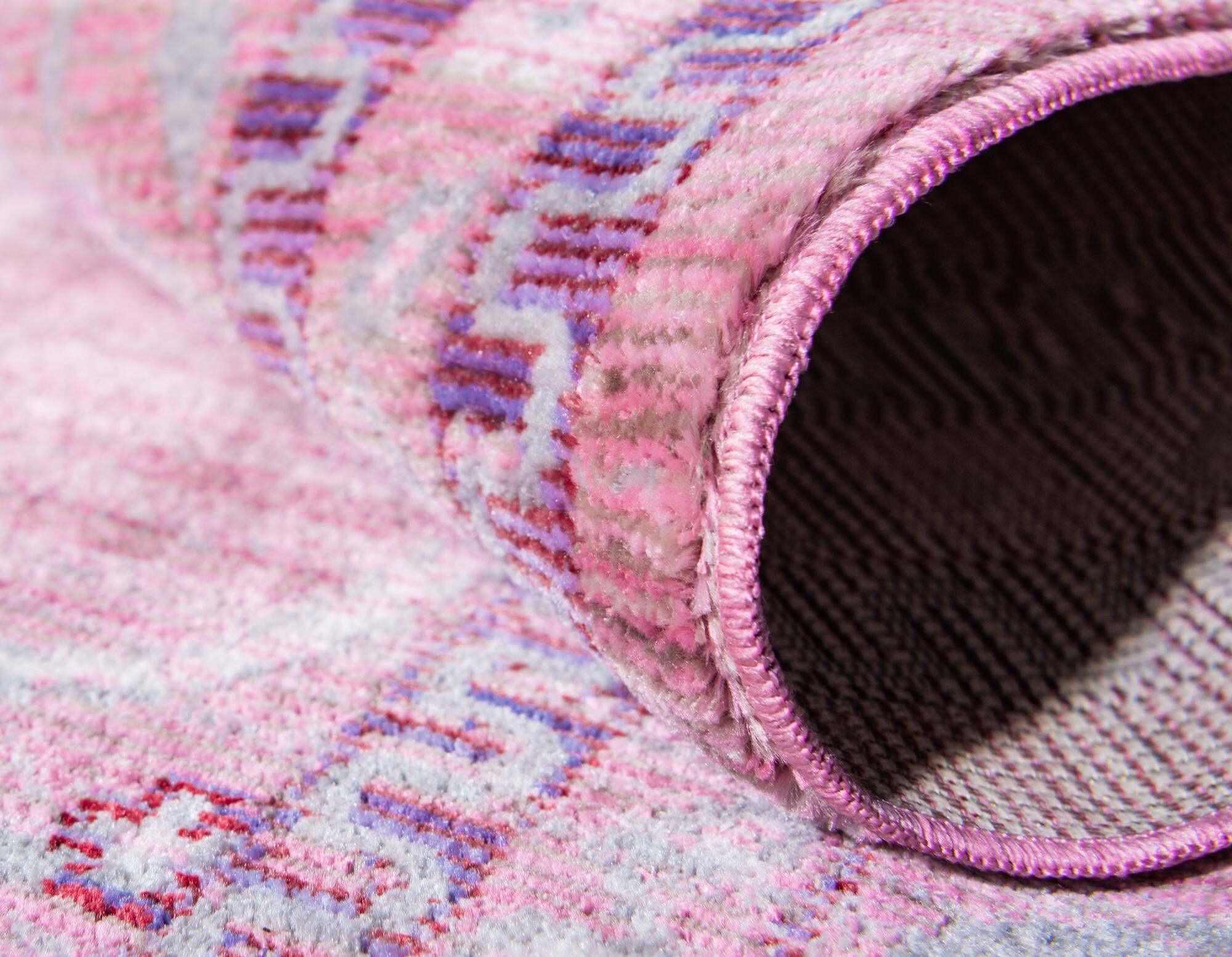 Unique Loom Indoor Rugs - Austin Floral 9x12 Rectangular Rug Pink & Beige