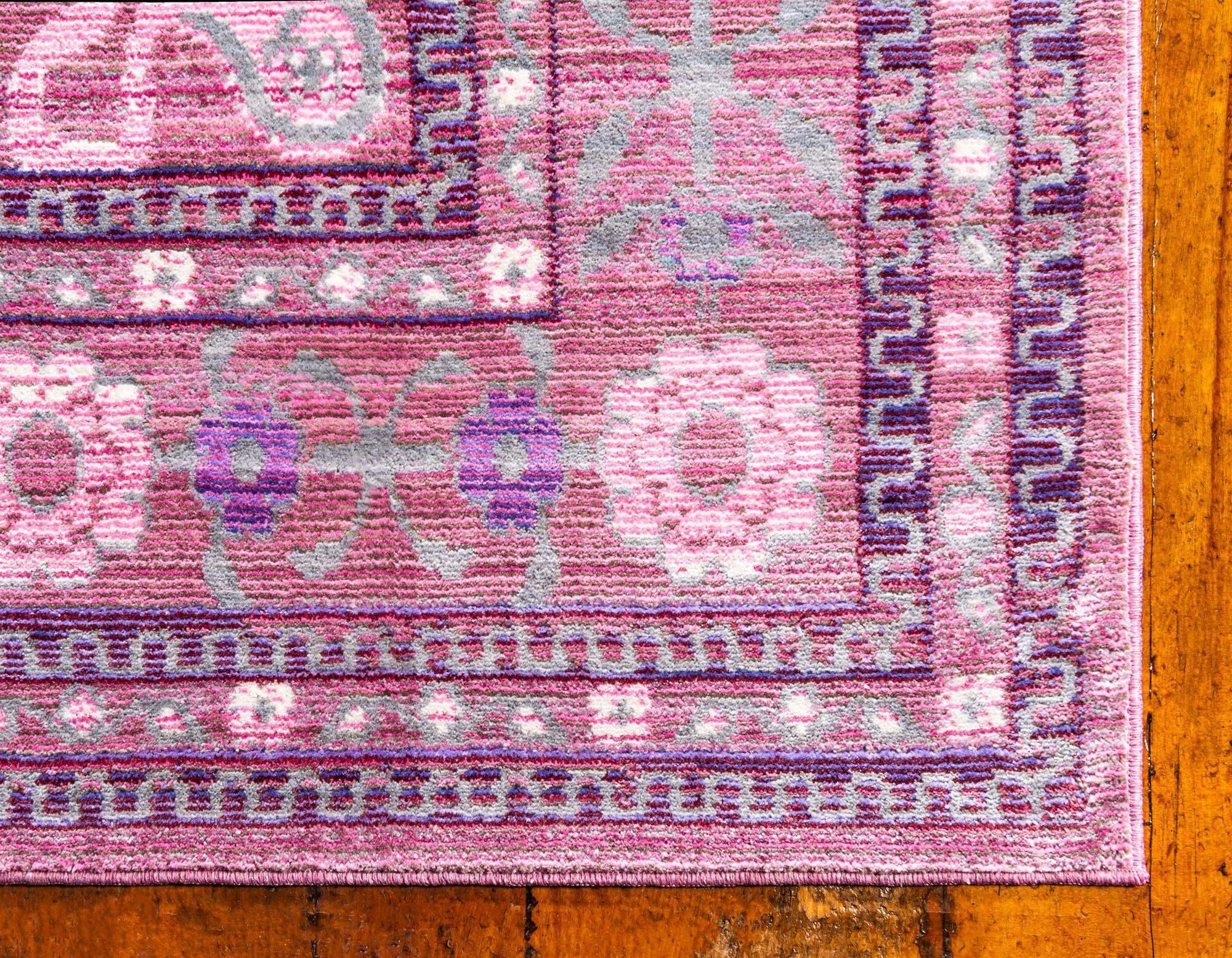 Unique Loom Indoor Rugs - Austin Floral 9x12 Rectangular Rug Pink & Beige