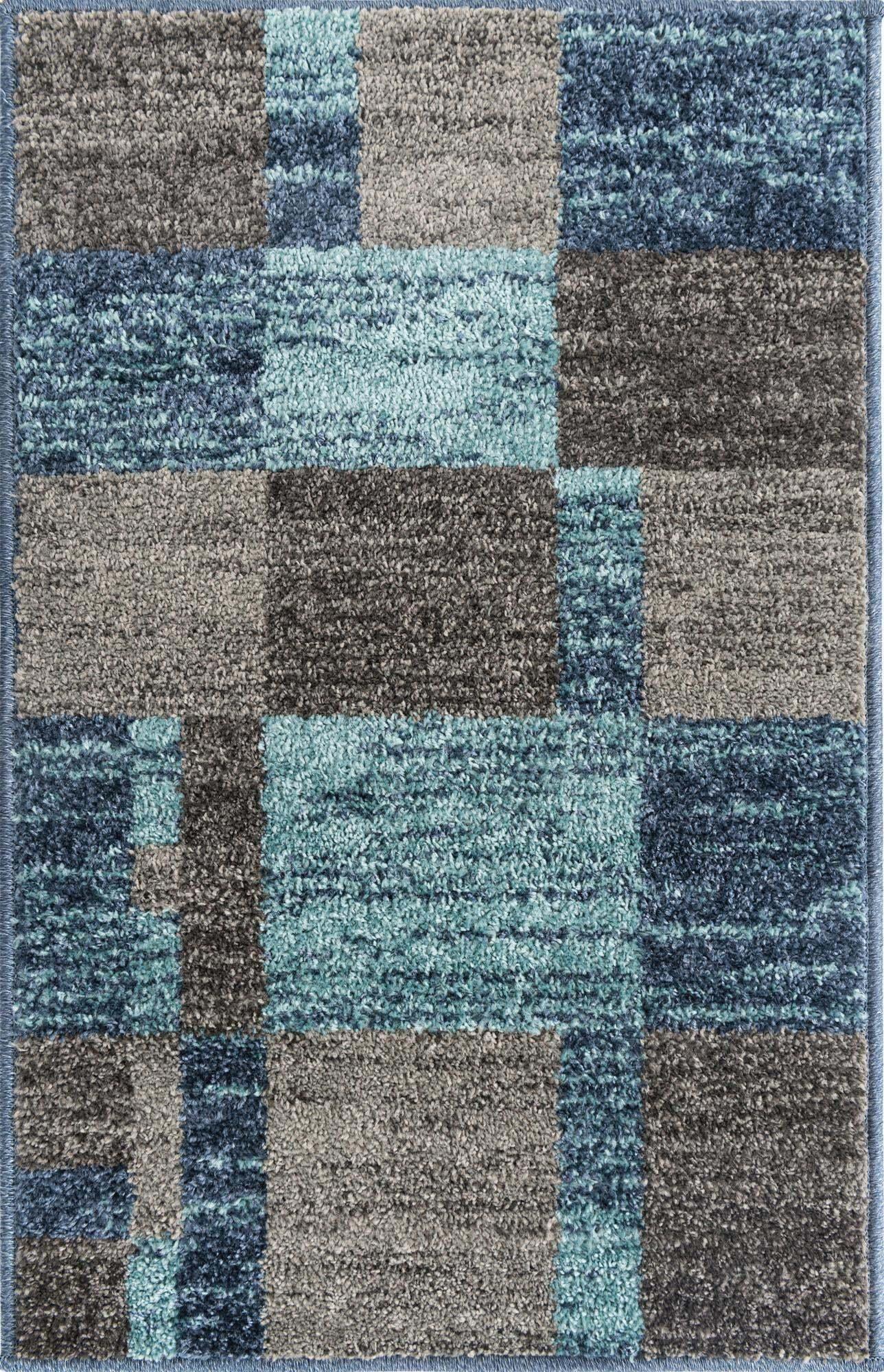 Unique Loom Indoor Rugs - Autumn Geometric 2x3 Rectangular Rug Blue & Gray